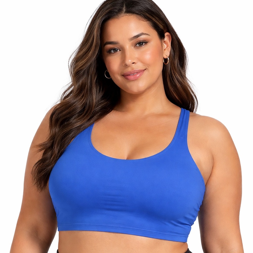 Avia blue Women's SoftSculpt Longline Sports Bra, Size 1X